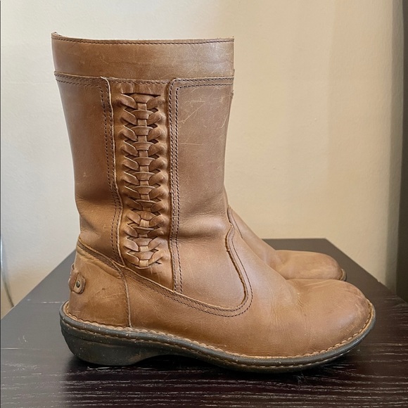 Ugg Kaleen Chestnut Leather Sheepskin Boots - Picture 1 of 7
